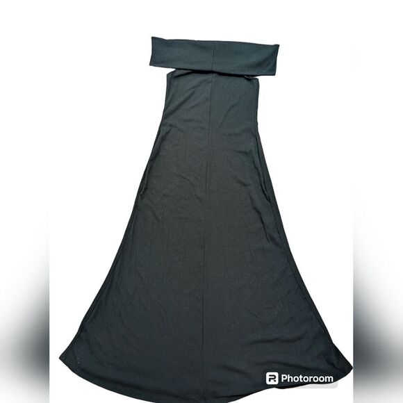 Silence + Noise black Off-The-Shoulder rib knit A-line Maxi Dress size L, NWOT - Picture 10 of 10